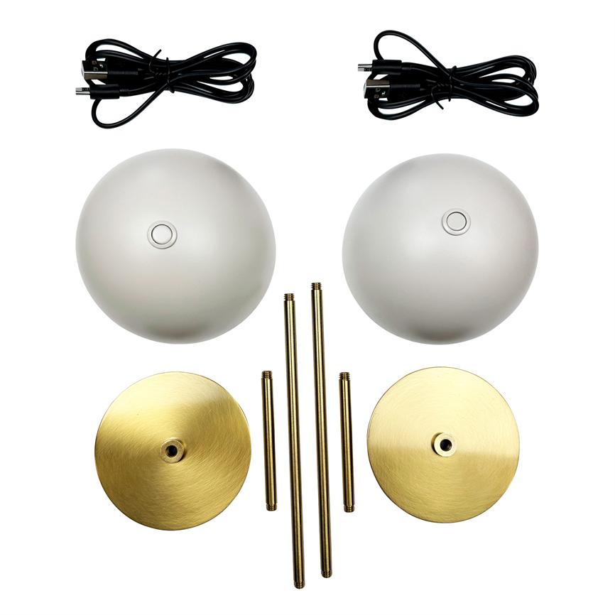 Along LED Mini Tischlampe 2 Stück - Beige/Brass