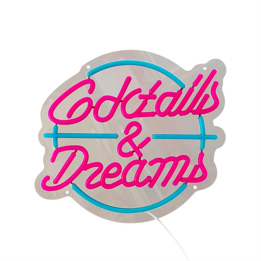 LED-Schild – Cocktails &amp; Dreams