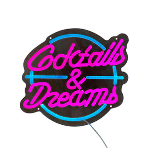 LED-Schild – Cocktails & Dreams