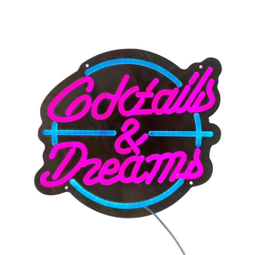 LED-Schild – Cocktails &amp; Dreams