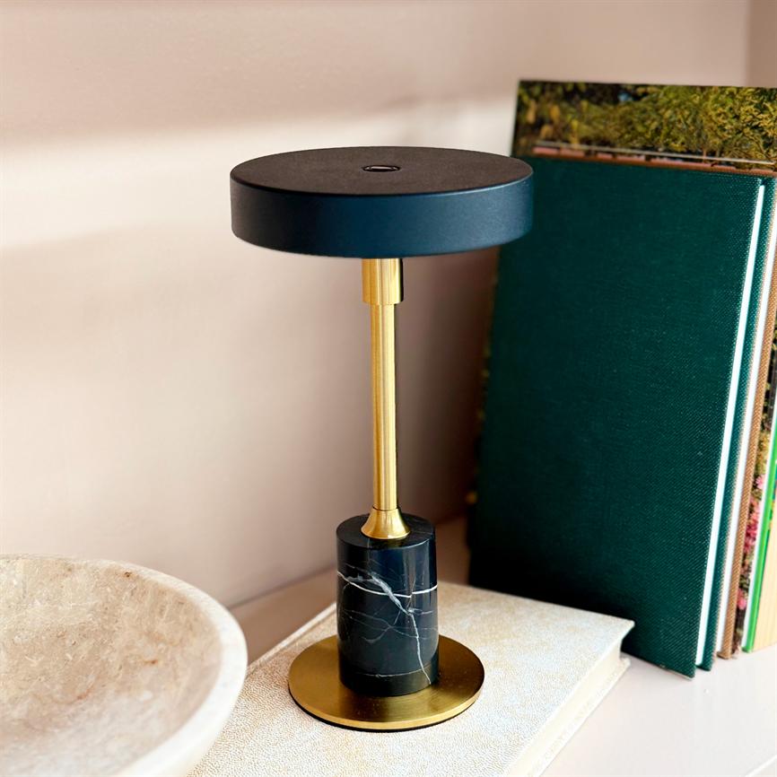 Starlight LED Mini Genopladelig Bordlampe Sort Marmor - Sort