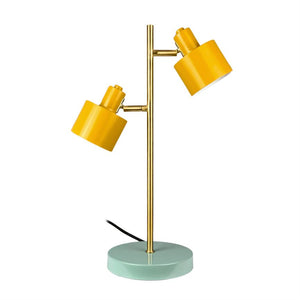 Ocean Tischlampe mit 2 Schirmen – Curry/Türkis