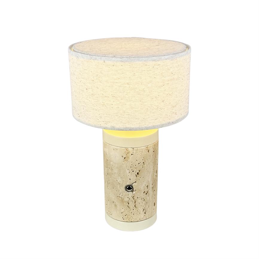 Mellow LED Genopladelig Bordlampe - Trevertin