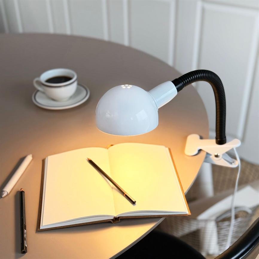 Swan Klemmlampe - Weiß